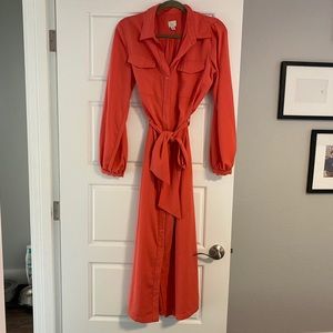 Tea length orange dress